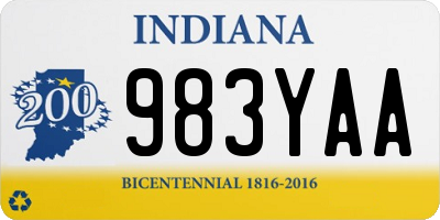 IN license plate 983YAA