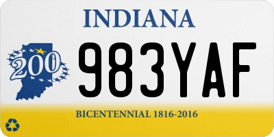 IN license plate 983YAF