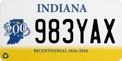 IN license plate 983YAX