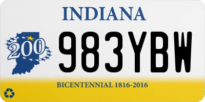 IN license plate 983YBW