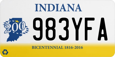 IN license plate 983YFA