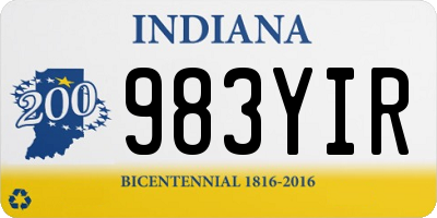 IN license plate 983YIR