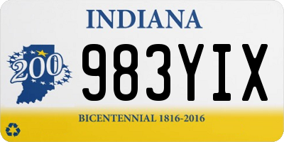 IN license plate 983YIX