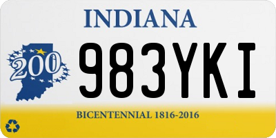 IN license plate 983YKI