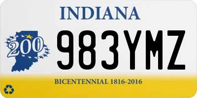 IN license plate 983YMZ