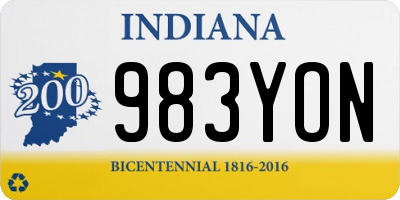 IN license plate 983YON