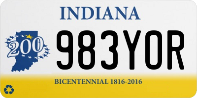 IN license plate 983YOR