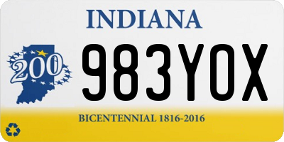 IN license plate 983YOX