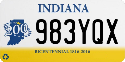 IN license plate 983YQX