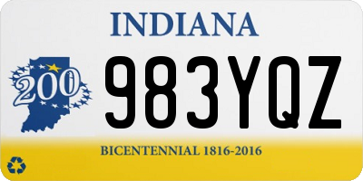 IN license plate 983YQZ