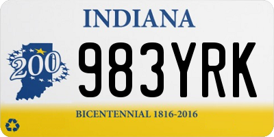IN license plate 983YRK