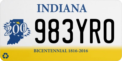 IN license plate 983YRO