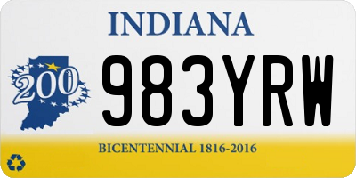 IN license plate 983YRW