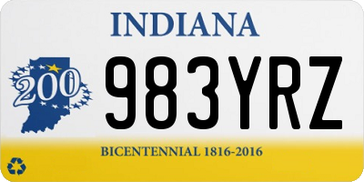 IN license plate 983YRZ