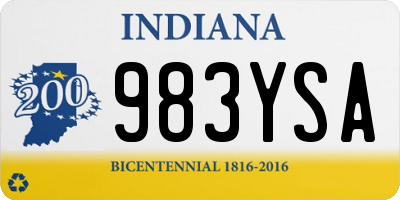 IN license plate 983YSA