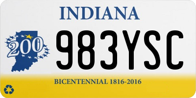 IN license plate 983YSC