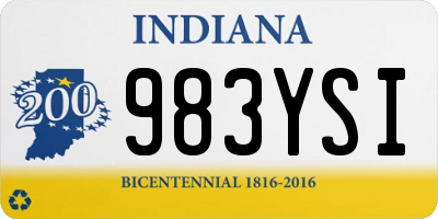 IN license plate 983YSI