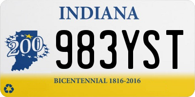 IN license plate 983YST