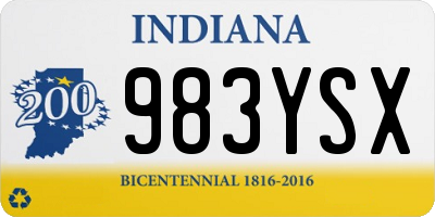 IN license plate 983YSX