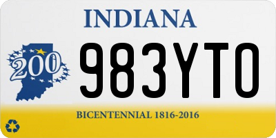 IN license plate 983YTO