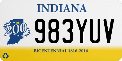 IN license plate 983YUV