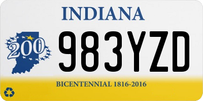 IN license plate 983YZD