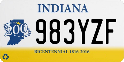 IN license plate 983YZF