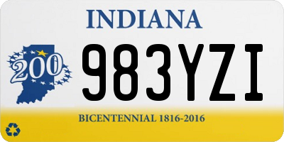 IN license plate 983YZI