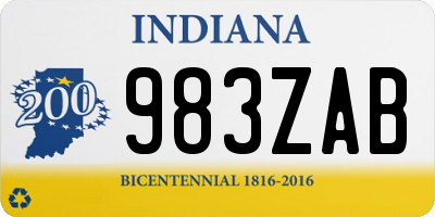 IN license plate 983ZAB