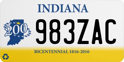 IN license plate 983ZAC