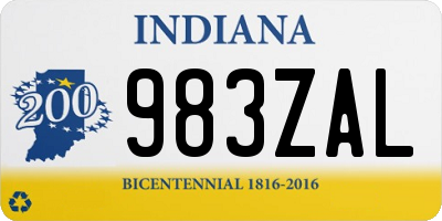 IN license plate 983ZAL