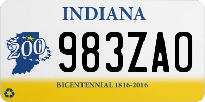 IN license plate 983ZAO