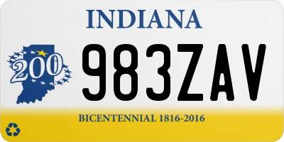 IN license plate 983ZAV