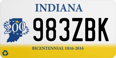 IN license plate 983ZBK