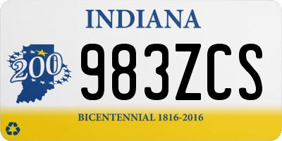 IN license plate 983ZCS