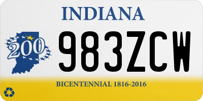 IN license plate 983ZCW