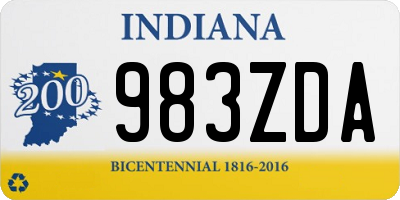 IN license plate 983ZDA