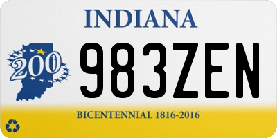 IN license plate 983ZEN