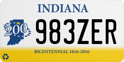 IN license plate 983ZER