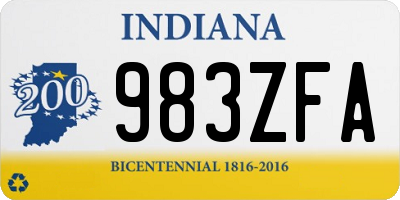 IN license plate 983ZFA