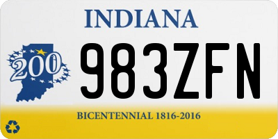 IN license plate 983ZFN