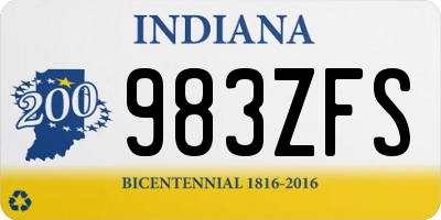 IN license plate 983ZFS