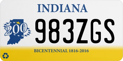 IN license plate 983ZGS