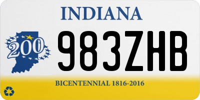 IN license plate 983ZHB