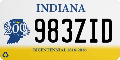 IN license plate 983ZID