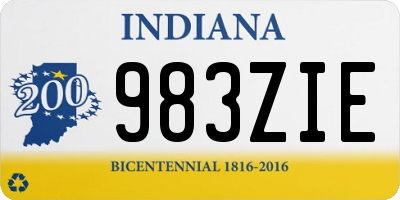 IN license plate 983ZIE