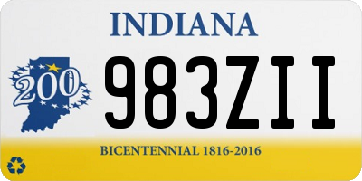 IN license plate 983ZII