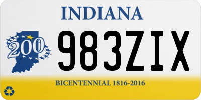 IN license plate 983ZIX