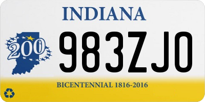 IN license plate 983ZJO