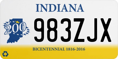 IN license plate 983ZJX